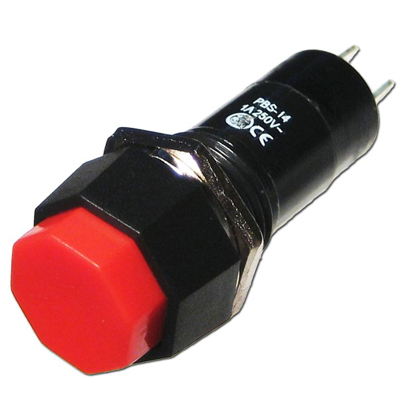 Einbau-Druckschalter 1-polig, elektrischer Schalter 250V/1A, rot