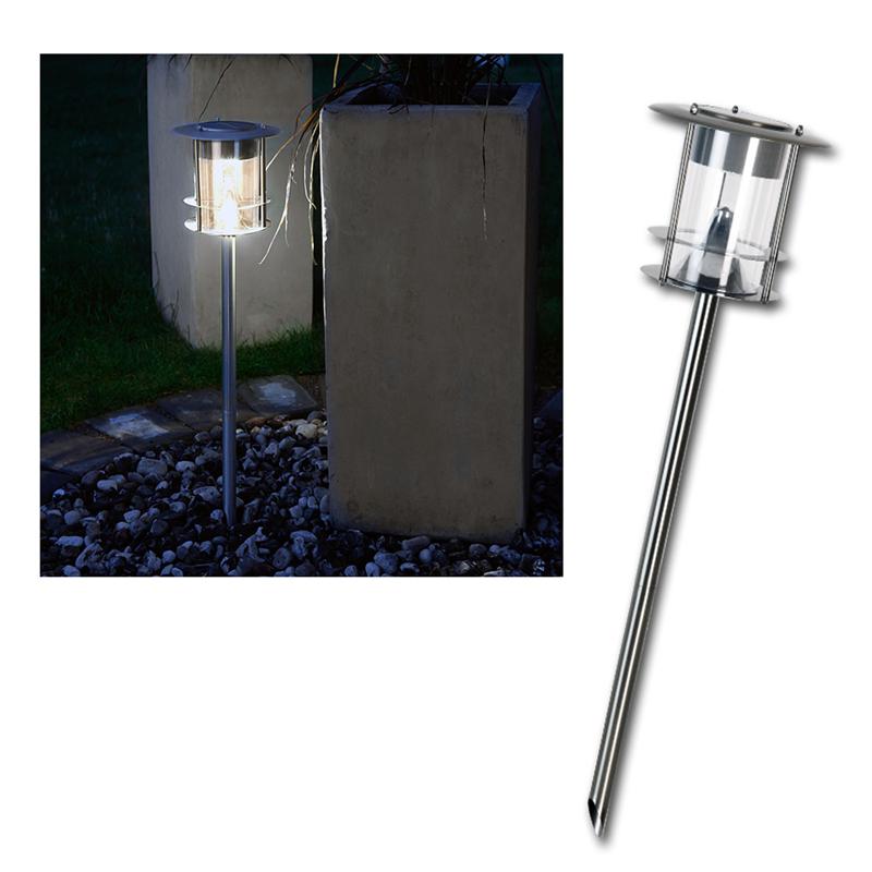 LED Solar Wegeleuchte, Edelstahl, Dämmerungssensor, IP44