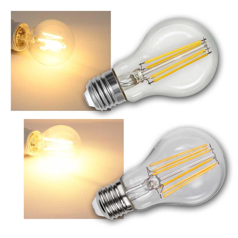 E27 LED Filament Leuchtmittel, Dämmerungssensor, warmweiß