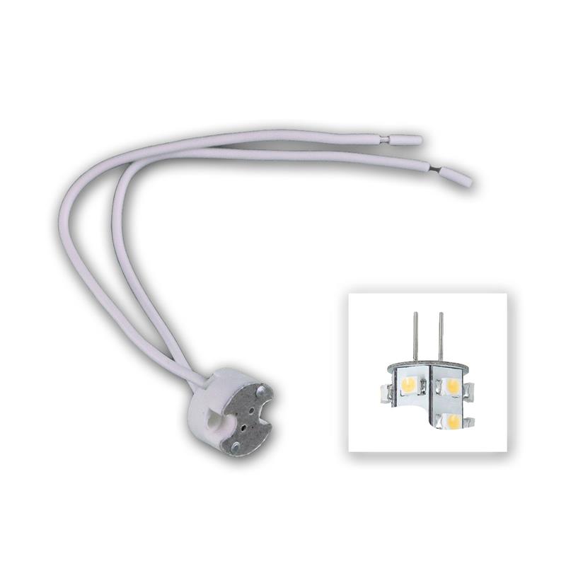 Keramik Fassung G4 mit 15cm Kabel, Halogen-Fassung 24V/5A Keramik Fassung G4 mit 15cm Kabel, Halogen-Fassung 24V/5A