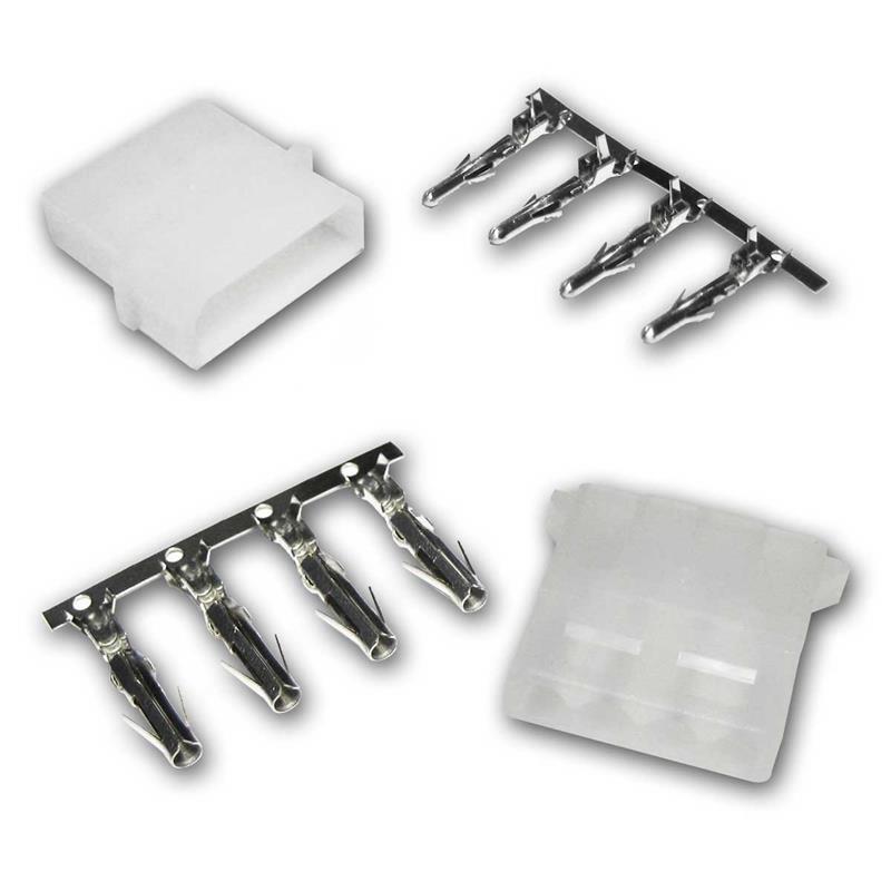 Floppy-Stecker/Buchse mit Crimpkontakten, PC-Adapter 4-polig Floppy-Stecker/Buchse mit Crimpkontakten, PC-Adapter 4-polig