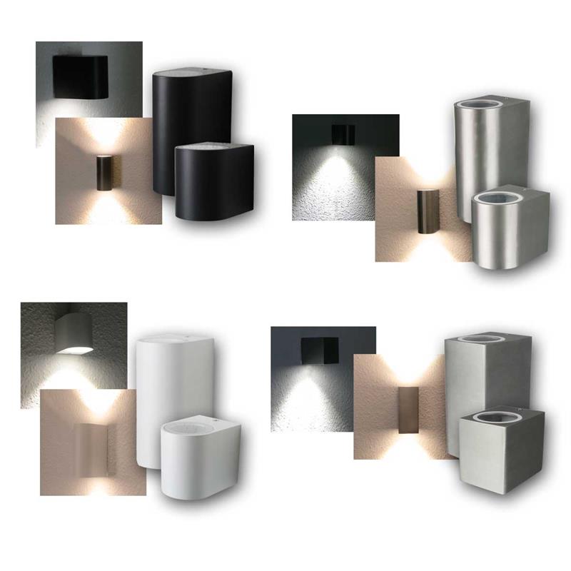 LED Fassadenleuchte, Ein- & Zweiseitig, GU10 COB LEDs, IP44