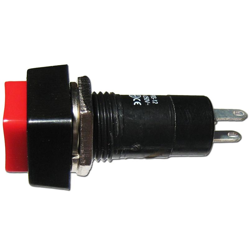1-poliger Einbau-Druckschalter, eckiger Knopf, mit Lötanschluss