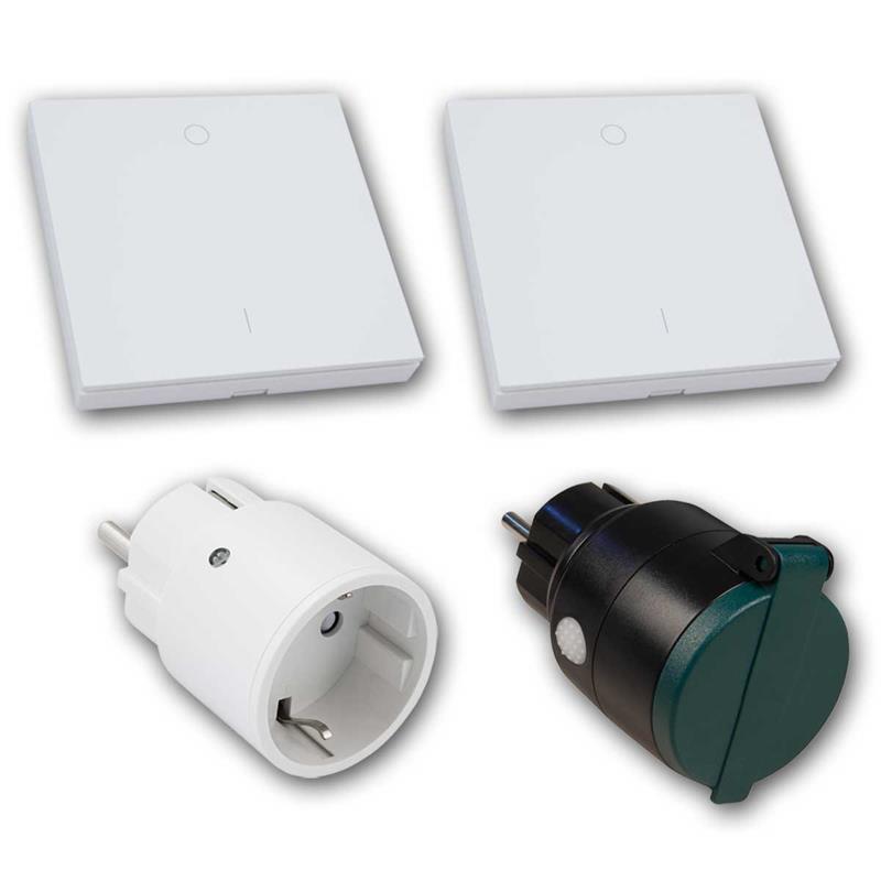 COMFORT Funk-Steckdose & Taster SLIM, Innen oder Außen COMFORT Funk-Steckdose & Taster SLIM, Innen oder Außen