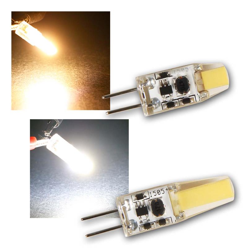 G4 LED Leuchtmittel „Silicia COB“, 12V, 1W/1,5W, Gel Überzug