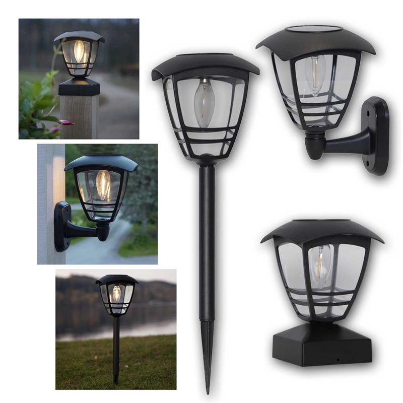 LED Solarleuchte "FELIX", Dämmerungssensor, warmweiß, IP44
