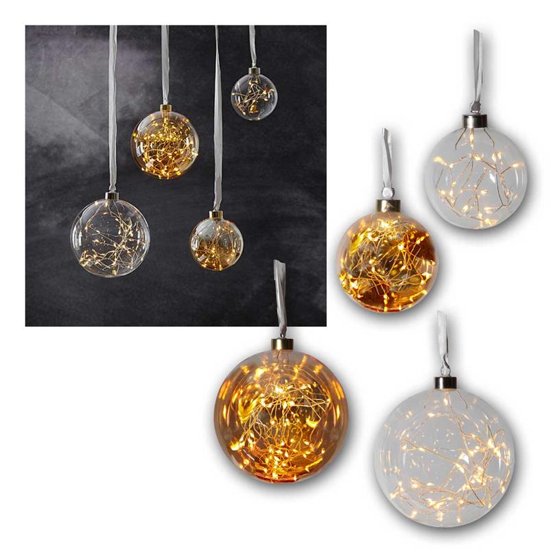 LED Kugel "Glow", LED Glaskugel mit Lichterkette, warmweiß