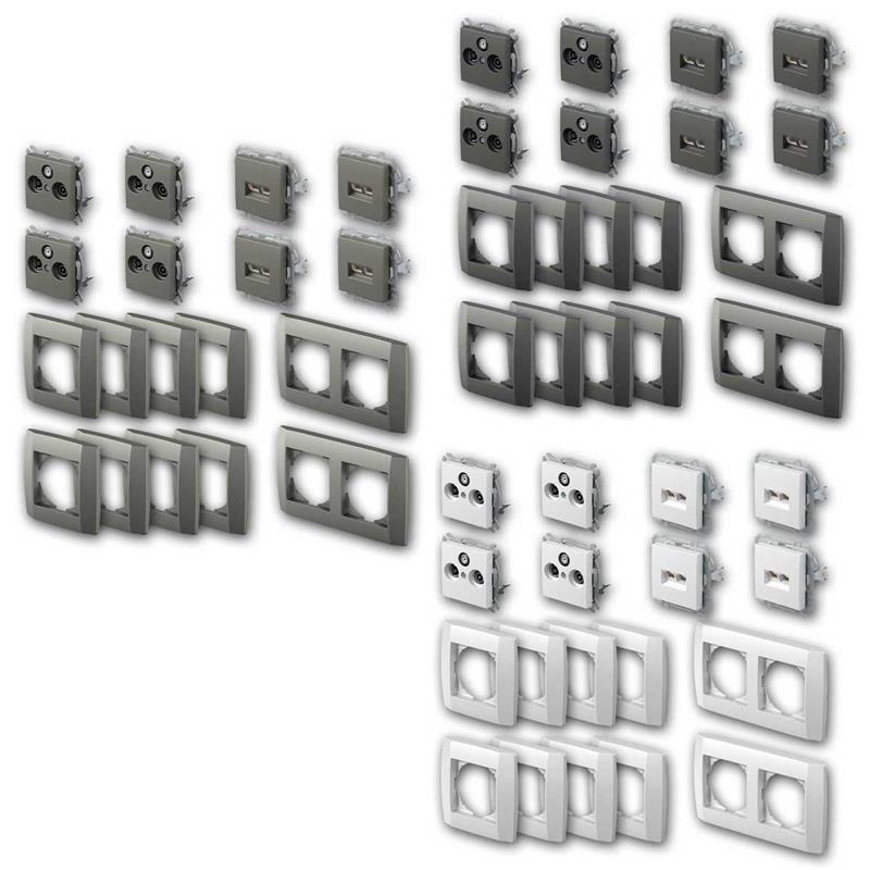 LOGIQ "MULTIMEDIA",18-tlg. Set, SAT/TV + RJ45- Dose,CAT.6