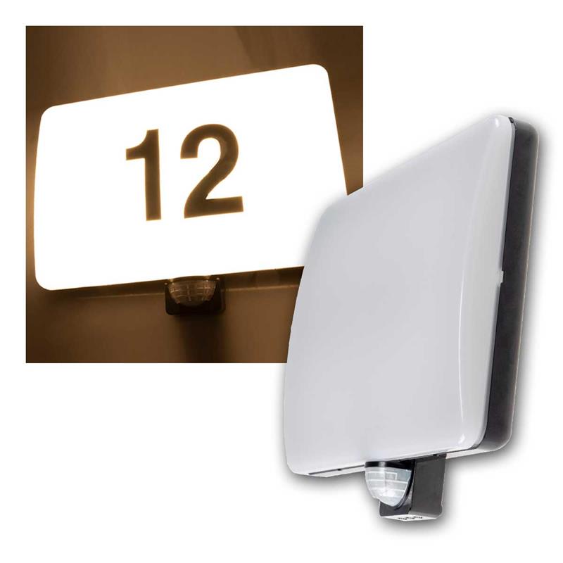 LED PIR Hausnummerleuchte "PADAR", warmweiß, 230V/20W