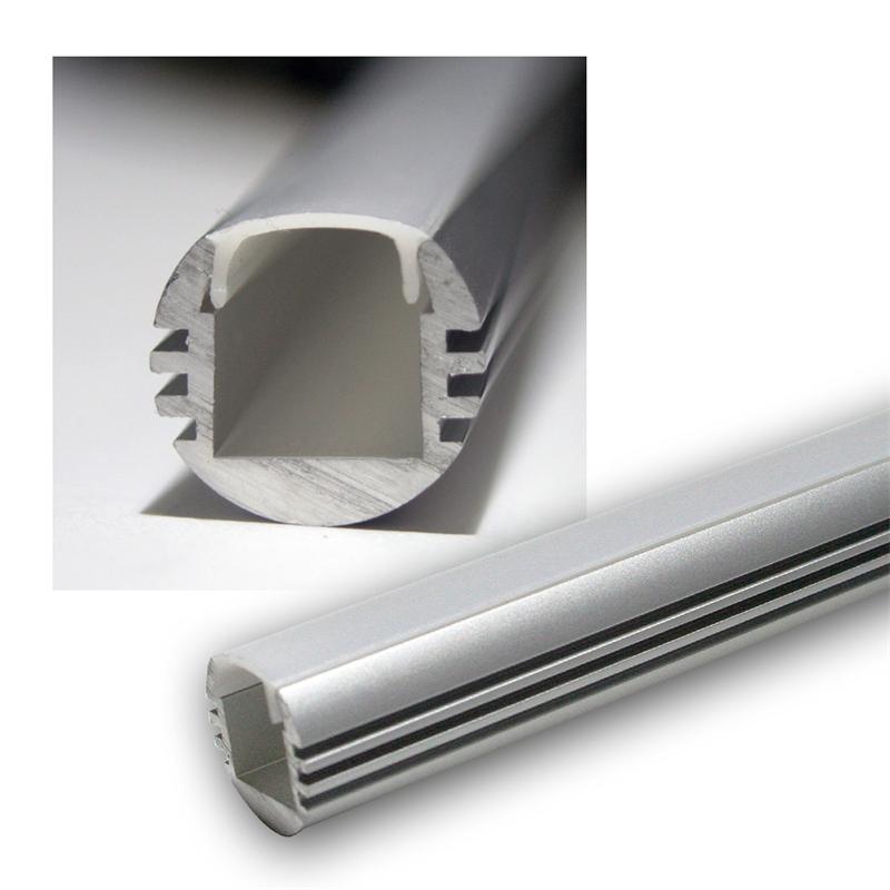 1m Aluminium Profil "PL-Oval", für 10mm LED-Streifen, silber