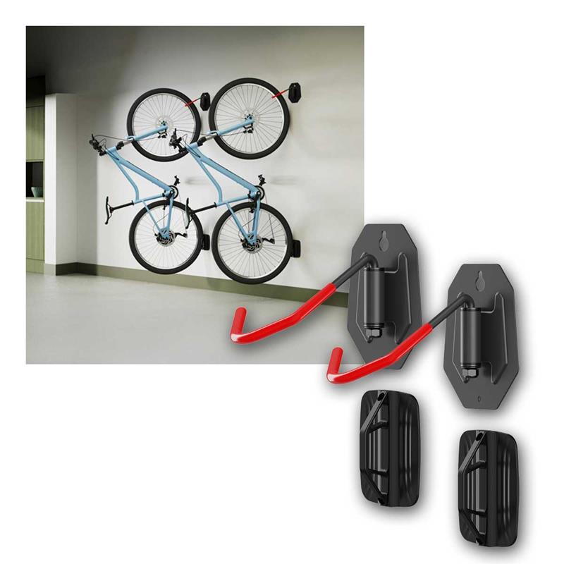 Fahrrad Wandhalterung 2er Set, Tragkraft je 30kg, schwenkbar