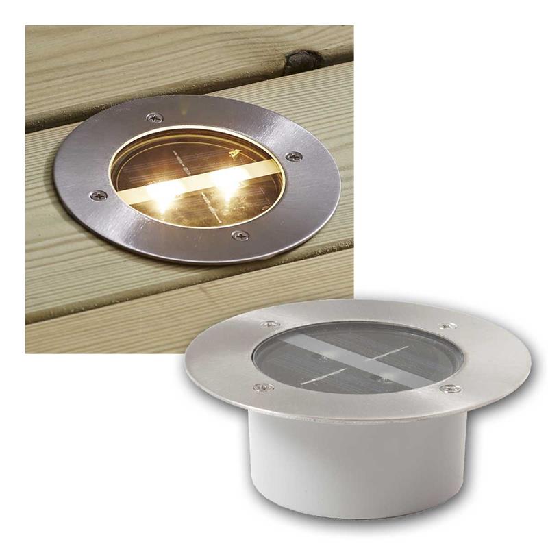 LED Einbauspot „DECKLIGHT“, warmweiß, mit Solarpanel, IP44