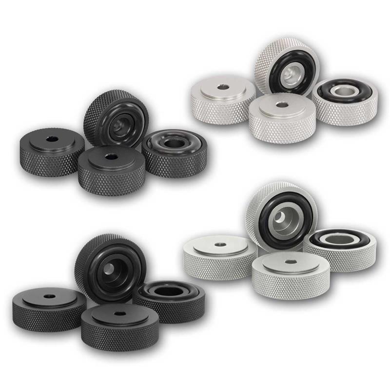 Aluminium Gerätefüße mit Rändelung | Ø 20mm / 30mm, 4er Set