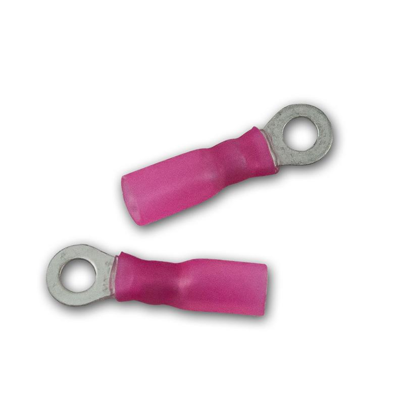 100-teiliges Set Schrumpf-Ringkabelschuhe, M4 rot, 0,5-1,5mm