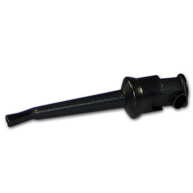 Hakenklemme Prüfspitze, Prüfhakenclip schwarz, Länge 55mm