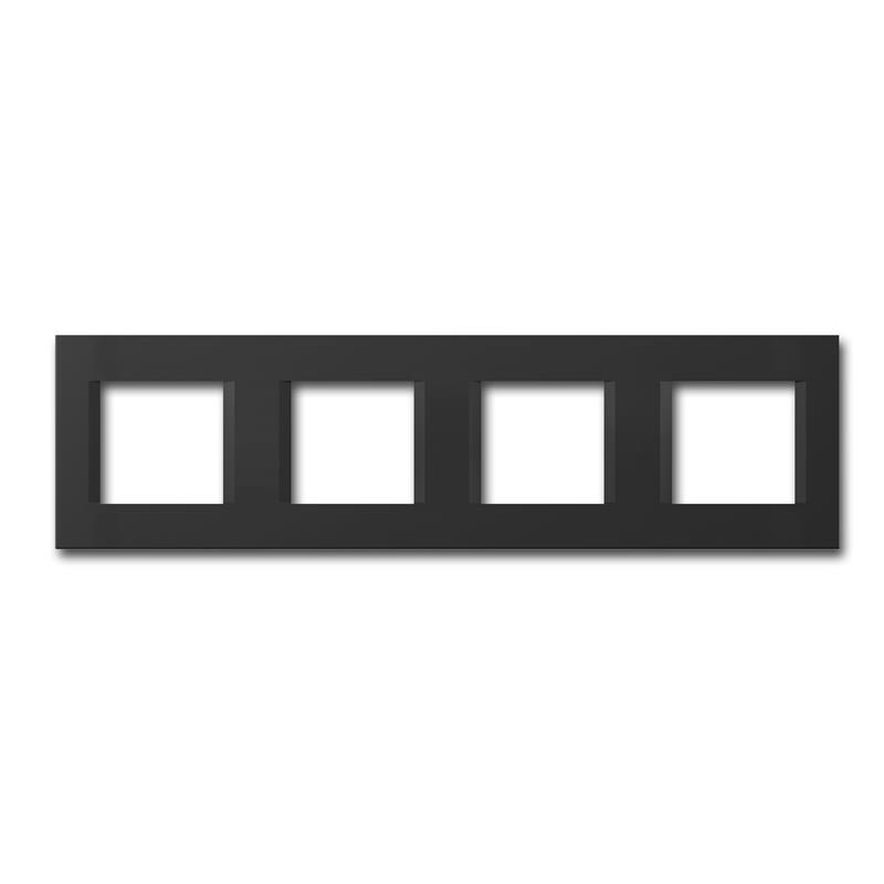 MODUL PLUS 4-fach Rahmen, Schwarz-matt, "line", Unterputz