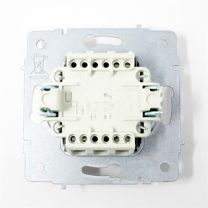 LOGI 2-fach Schalter mit LED, Doppel LED Kontrollleuchte, weiß