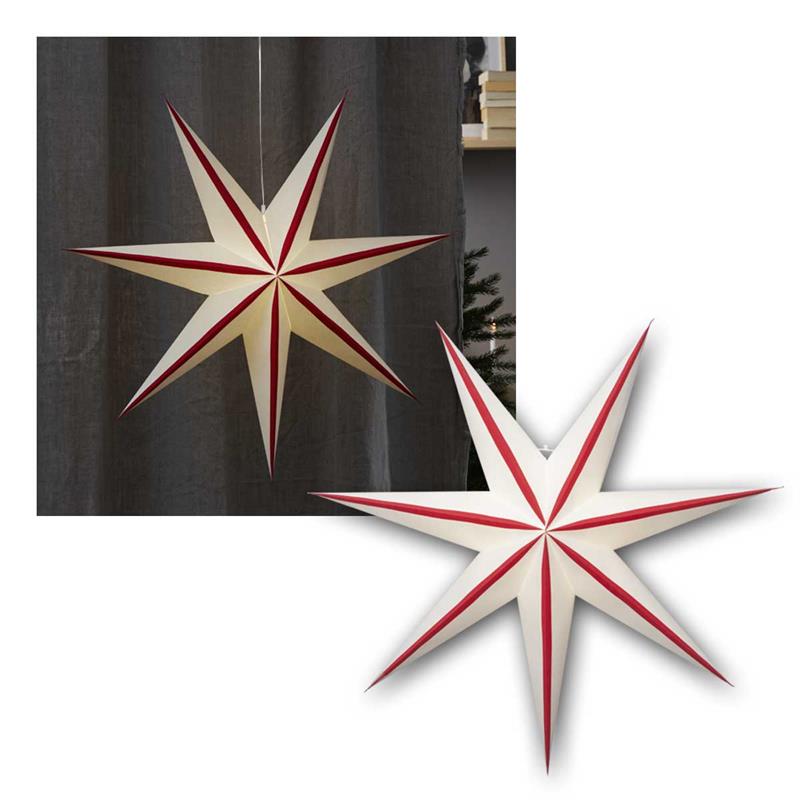 Weihnachtsstern „Randi“ Ø 75cm, Papierstern 7-zackig, weiß