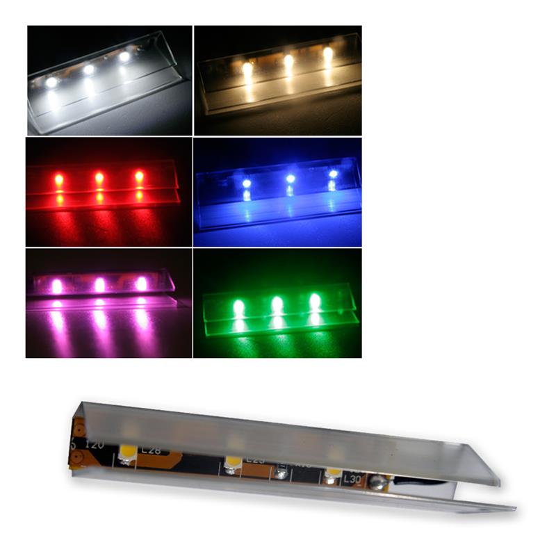 LED Lichtleisten-Clips, Glasstärke 5 bis 8mm, Komplettsets