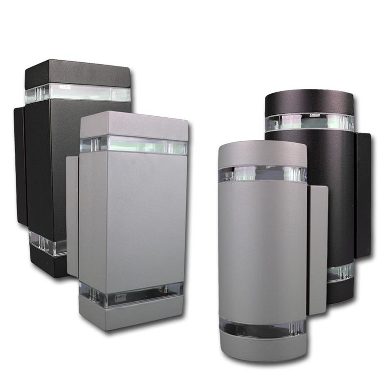 Wandleuchte, zweiseitig strahlend, mit 2x GU10 Fassung, IP44