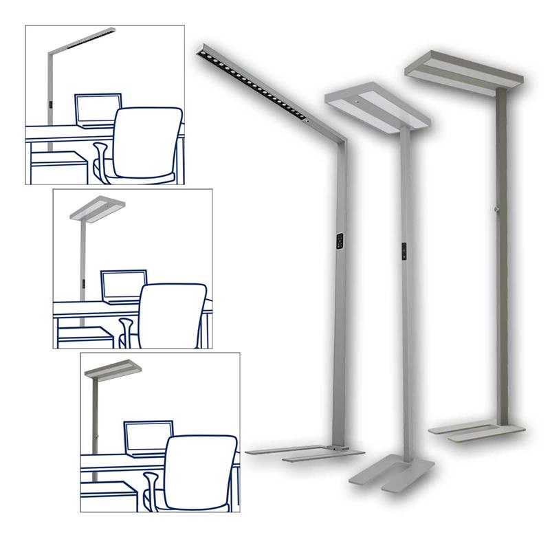 LED Büro-Stehleuchte ROLF KERN, PIR- und LUX-Sensor