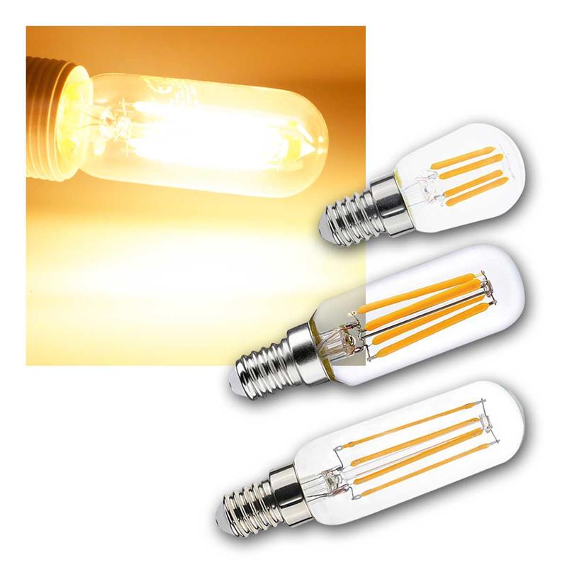 E14 LED Leuchtmittel, Filament LED,  warmweiß, Glasgehäuse
