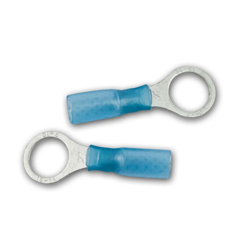 Schrumpf-Ringkabelschuhe-Set 100-teilig, M10 blau, 1,5-2,5mm