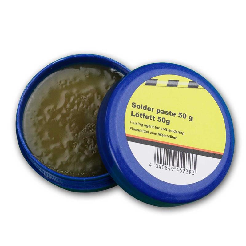 Lötpaste, Flussmittelpaste zum Weichlöten, Lötfett in 50g Dose