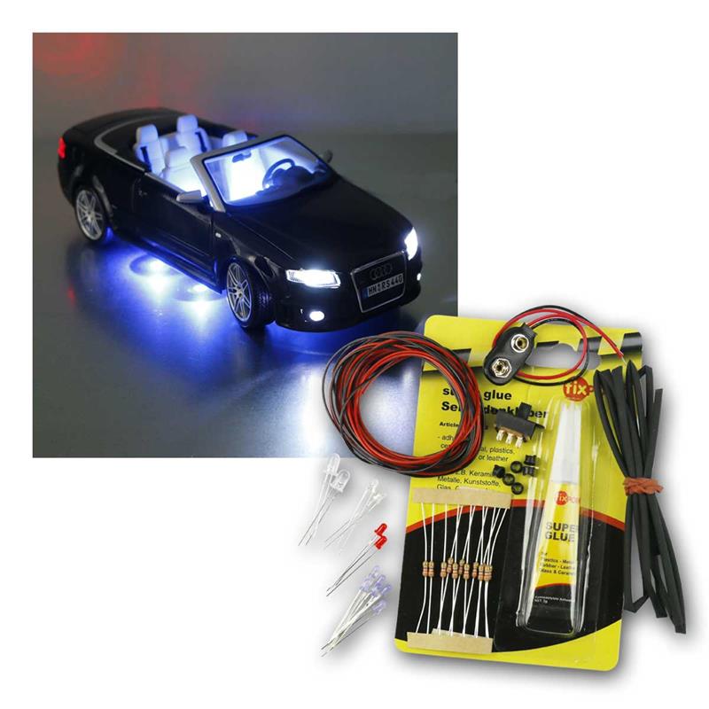 LED Modellauto Beleuchtung, Bastelsatz 37-teilig, Anschlussplan