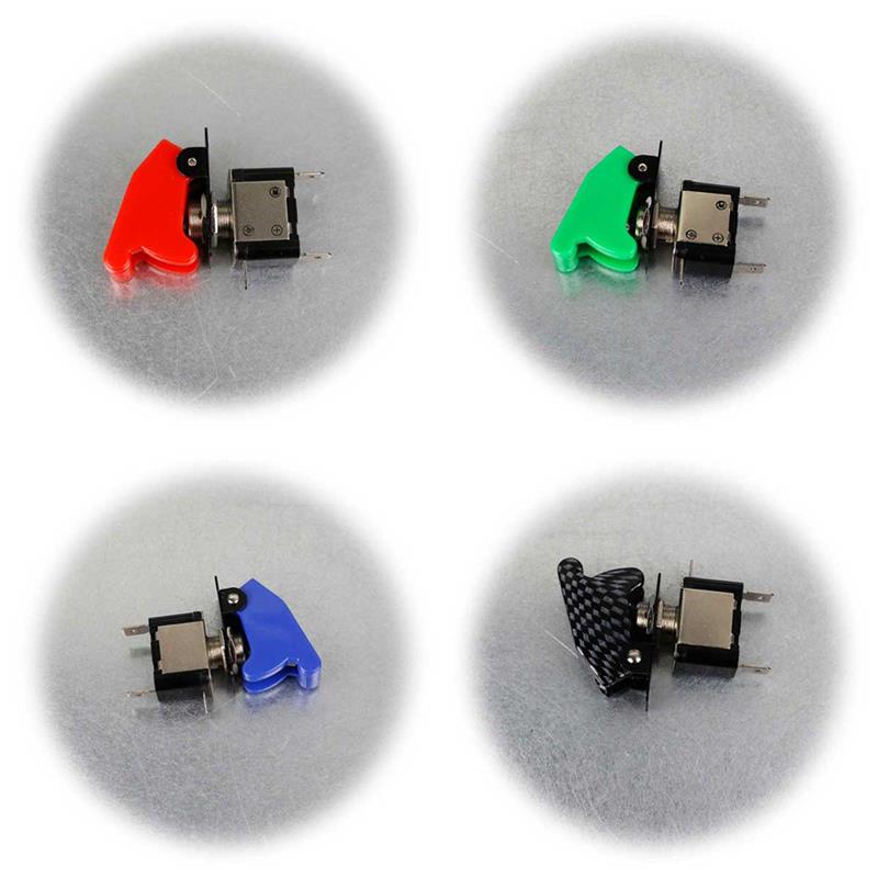 Kill-Switch Kippschalter mit Schutzkappe und LED 12V, 4 Farben