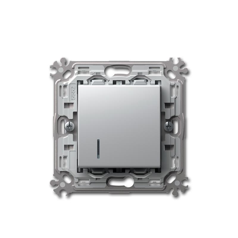 MODUL PLUS Kontrolltaster, Schalter beleuchtet, silber, 250V~