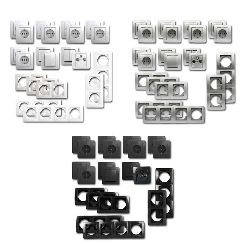 EKONOMIK "Komfort" 21-tlg.Set, Schalter/ Steckdosen, TV Dose