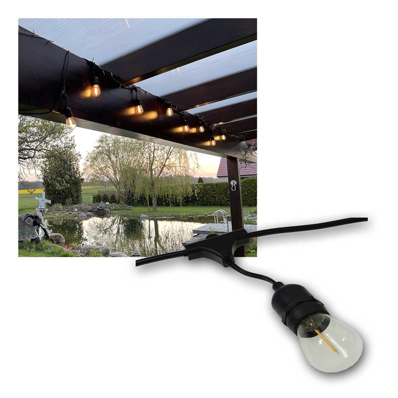 LED Biergarten-Lichterkette "CT-BGL", Filament LED warmweiß