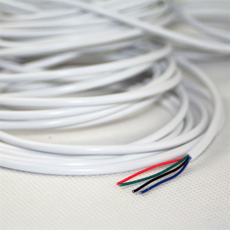 10m Verlegekabel für RGB LED-Stripe, weiß, Ø 3,5mm, 4-adrig
