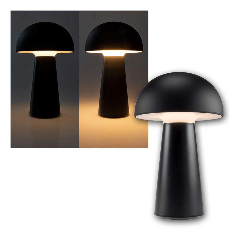 LED Tischleuchte "FOCO SETA", Akku-Leuchte, 3 Dimmstufen
