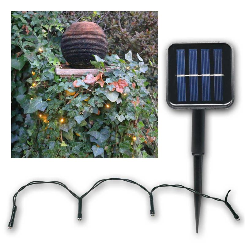 LED Solar-Lichterkette, Lichteffekte & Dauerlicht, warmweiß