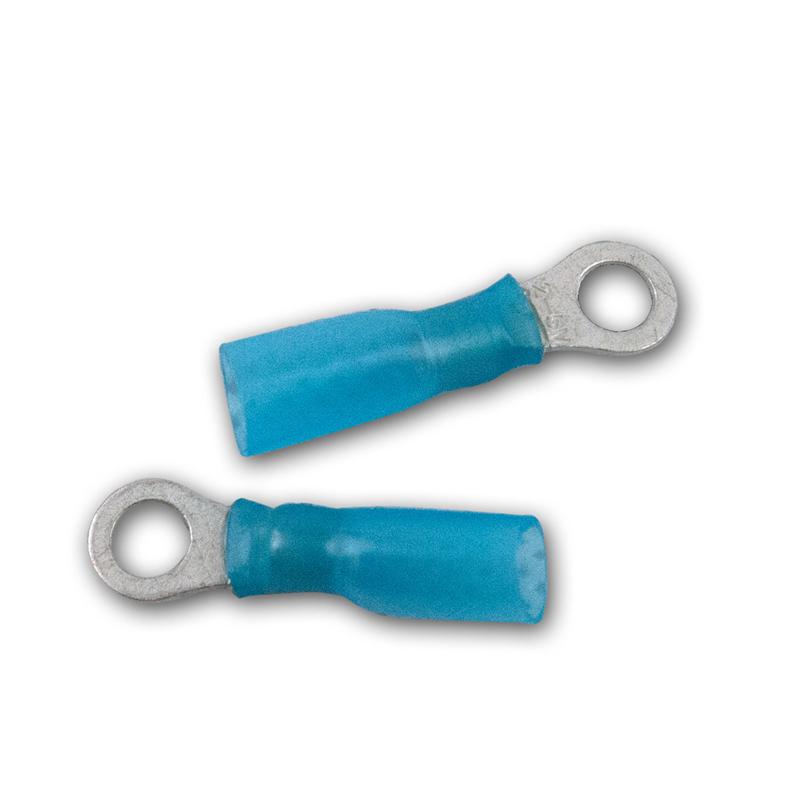 Schrumpf-Ringkabelschuhe-Set 100-teilig, M5 blau, 1,5-2,5mm²