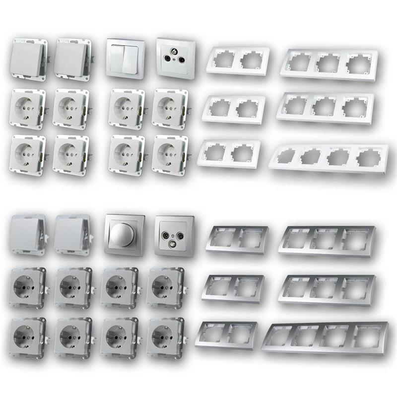 DELPHI "WOHNLANDSCHAFT" 20-teiliges Set, silber/weiß, IP20