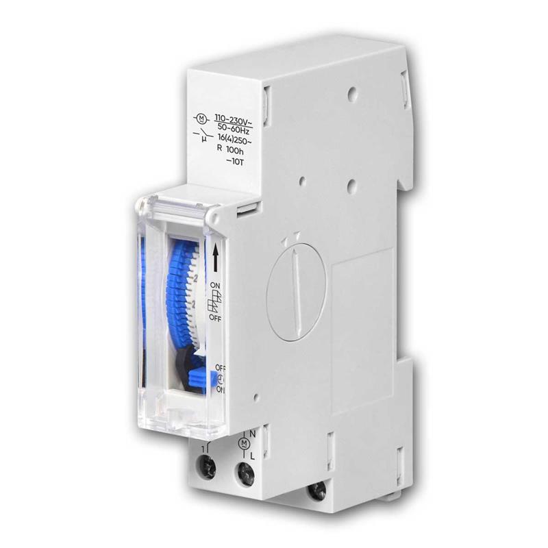 Analoge Tages-Zeitschaltuhr für Hutschiene, max. 1000W, 16A