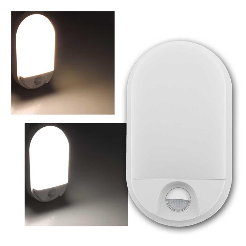 PIR Sensor Wandeuchte "NIAS", 230V/10W, Erfassung 140°, IP54