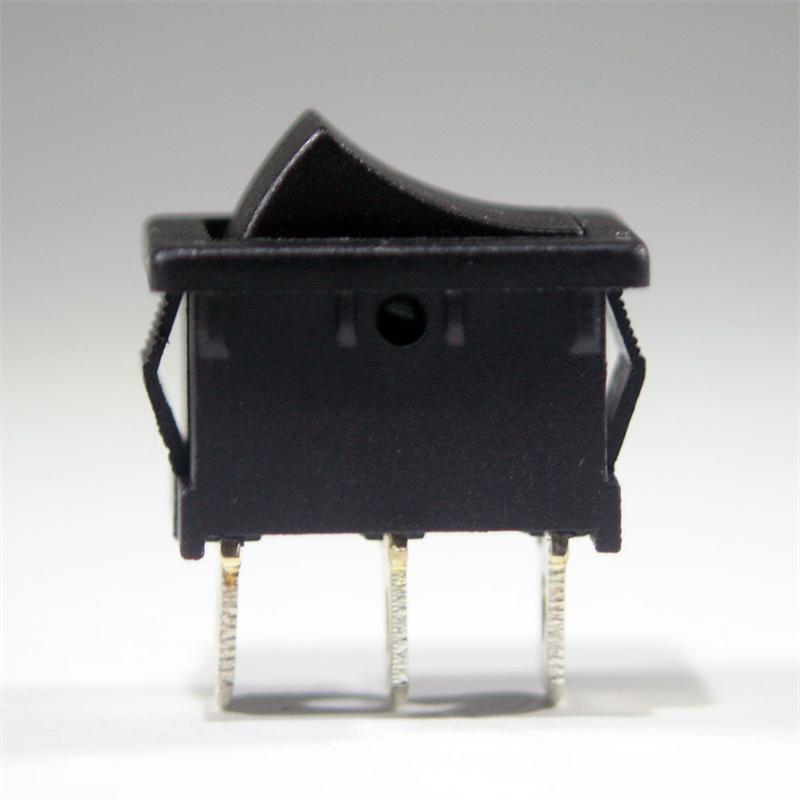 Miniatur Ein-Aus Wippenschalter, 1-polig, schwarz, 250V/3A