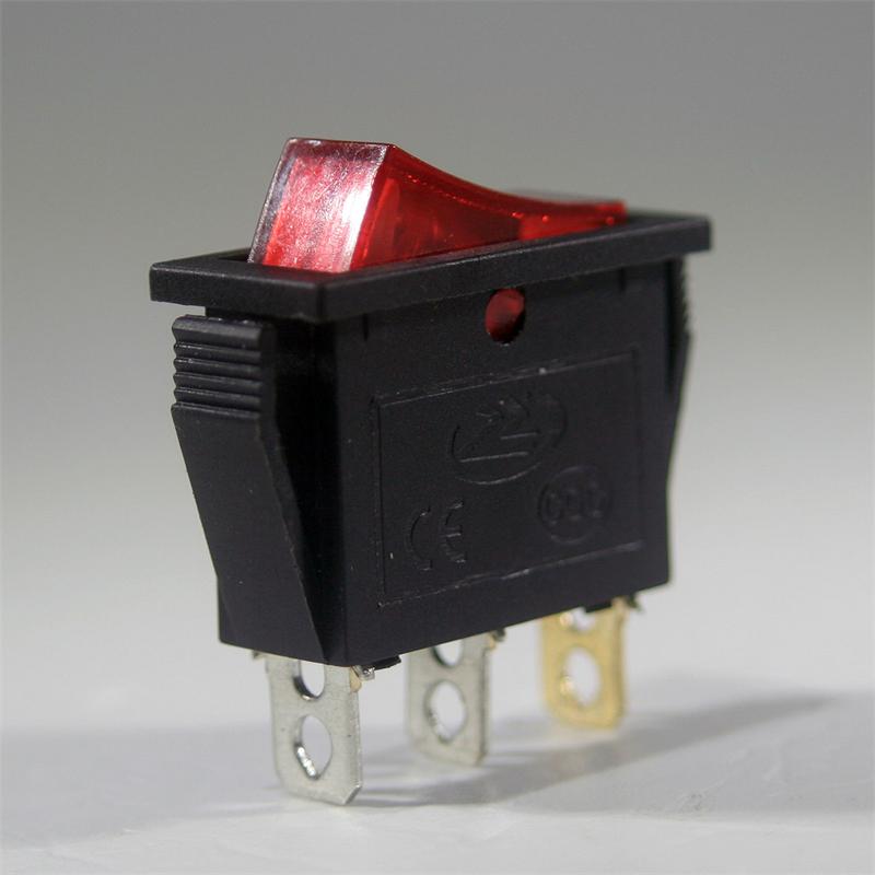 Einbauschalter mit beleuchteter Wippe, 1-polig, max. 230V/15A