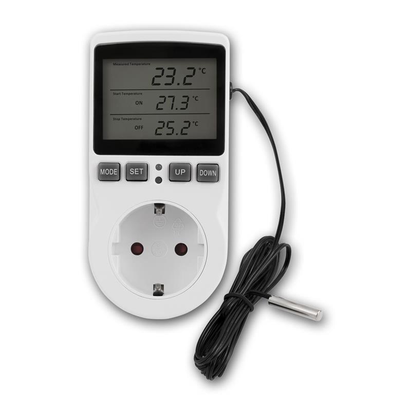 Digitales Steckdosen-Thermostat, Klimaregler mit Außenfühler