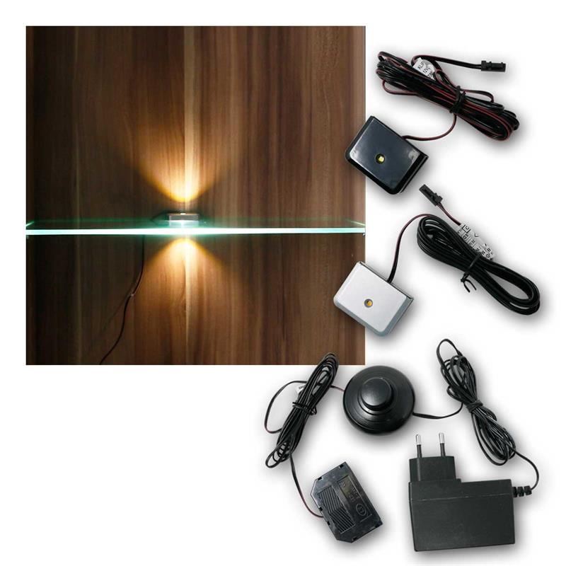 LED Glasbodenbeleuchtung "Clip 3D", Netzteil & Fußschalter
