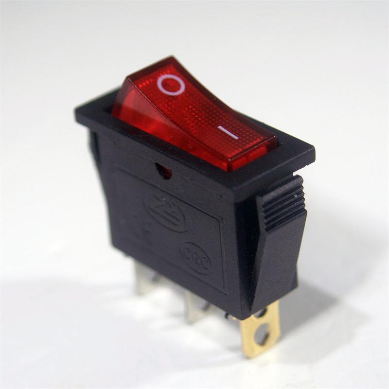 Einbauschalter mit beleuchteter Wippe, 1-polig, max. 230V/15A