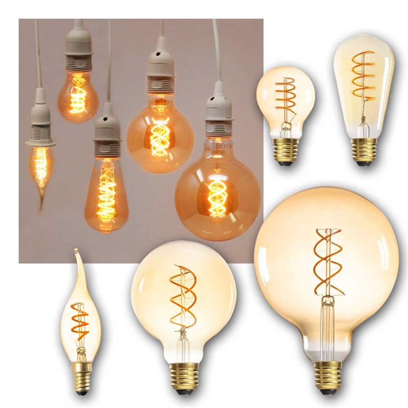 LED Leuchtmittel "SPIRAL XLED", Filament LED, Vintage-Design