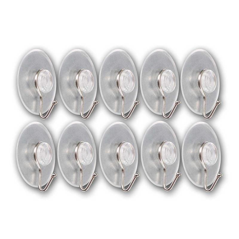 Saugnapf mit Metallhaken, klar, Ø 42mm, max. 1kg, 10er Pack Saugnapf mit Metallhaken, klar, Ø 42mm, max. 1kg, 10er Pack