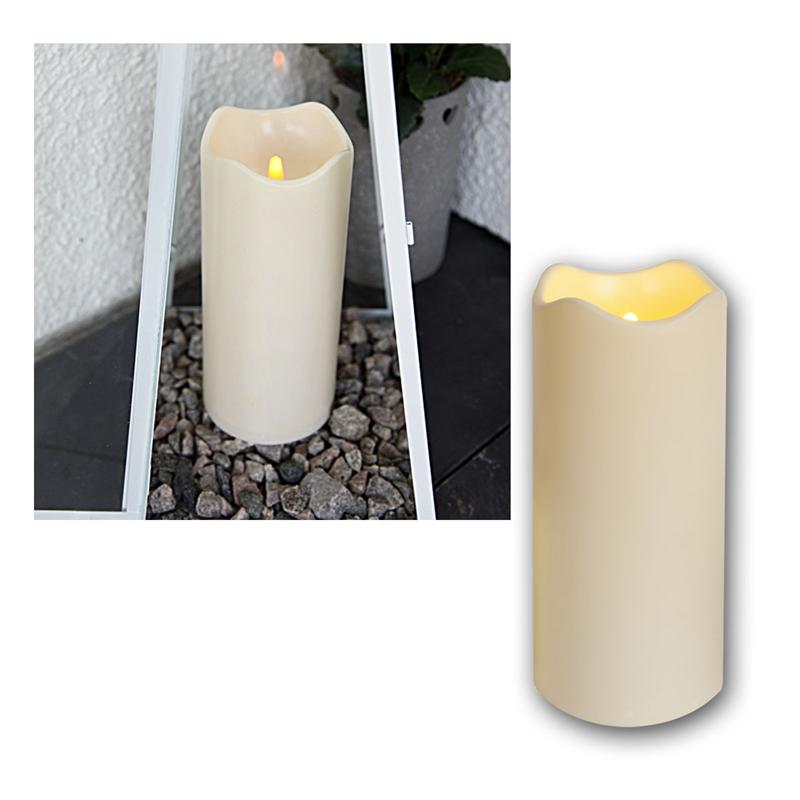 LED Outdoor-Kerzen, Timer- und Sensorfunktion, Ø 10x23cm