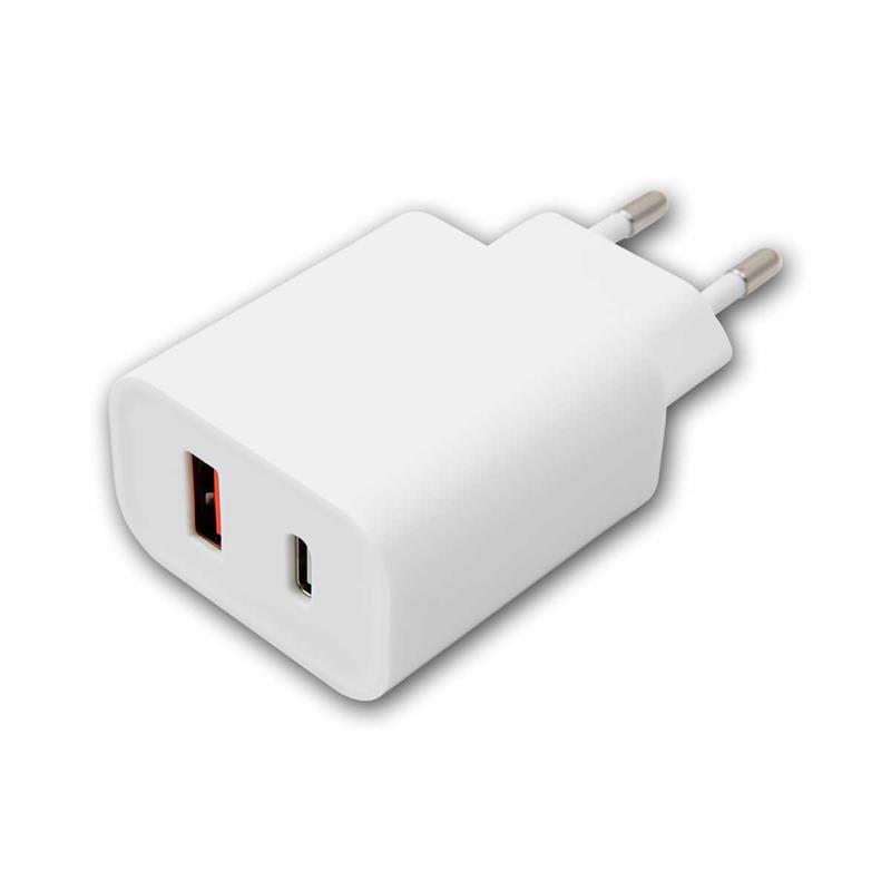 USB Schnell-Ladegerät, Steckdosenadapter, Typ A & C, 5V/3A