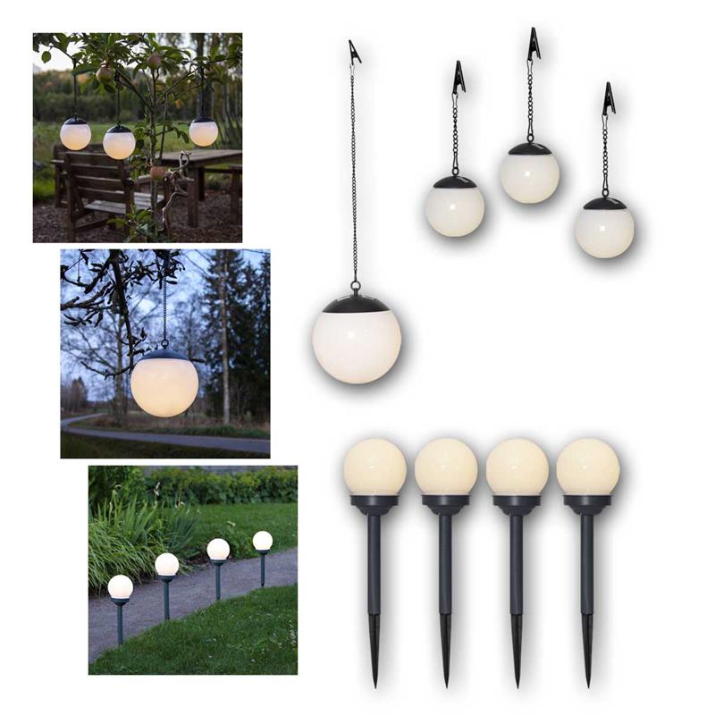 LED Solar Kugelleuchte "GLOBUS", zum Hängen oder Stecken
